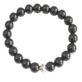 Armband aus schwarzem Obsidian mit Silberperle