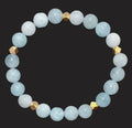 Schönes Armband aus Aquamarin mit hochwertigen Goldperlen und tollem Glanz