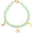 Armkette aus Aventurin mit goldenen Charms