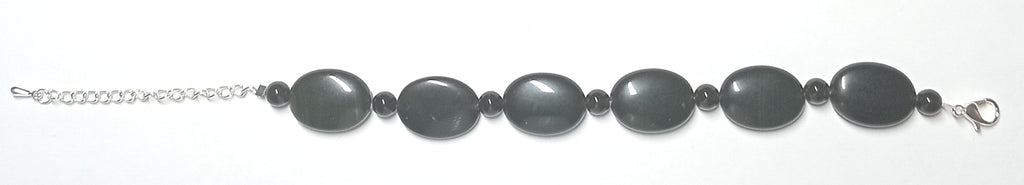 Schöne Armkette aus schwarzem geschliffenem Obsidian
