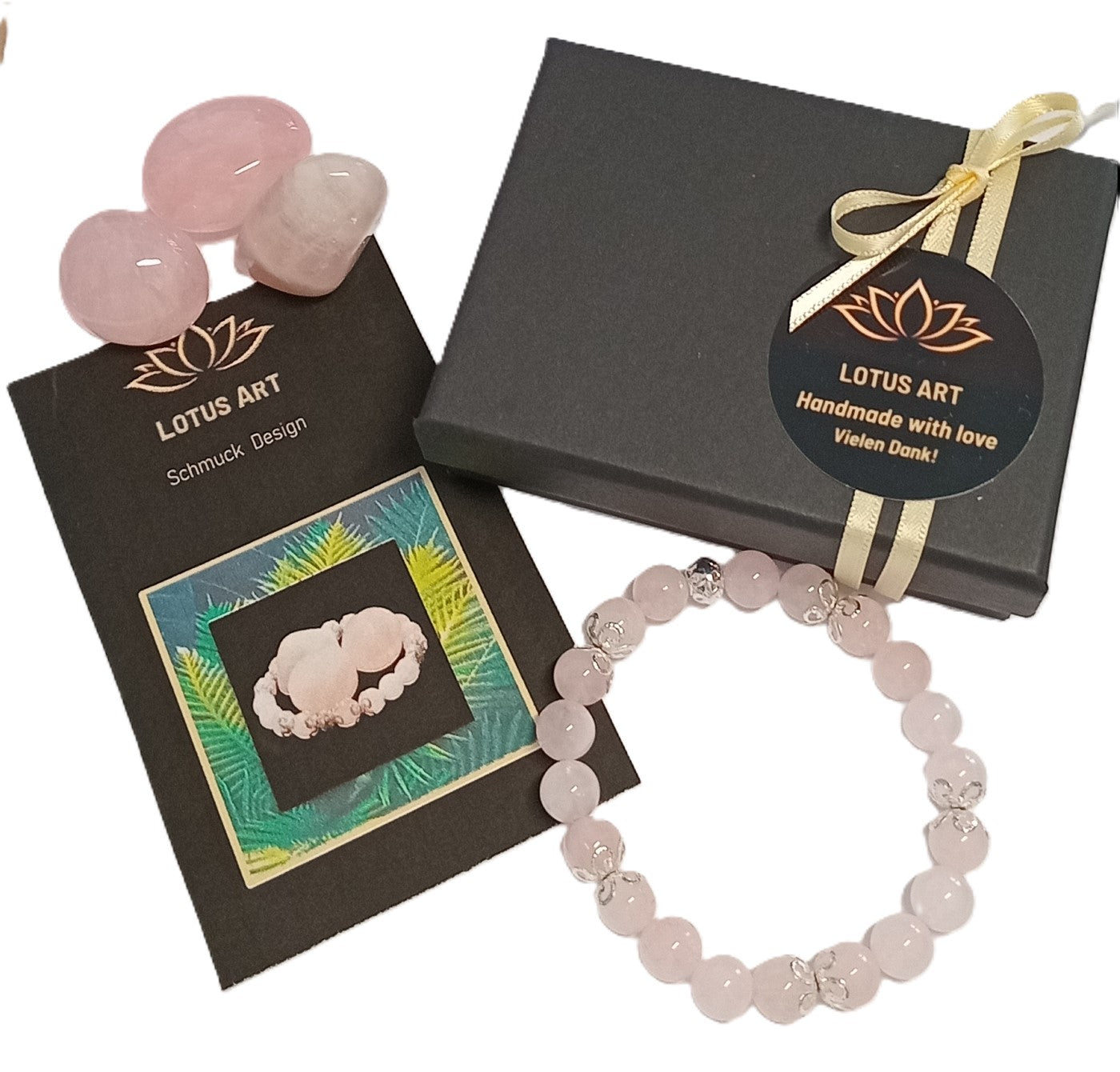 Rosenquarz Halskette pur mit geschliffenem ovalem Anhänger